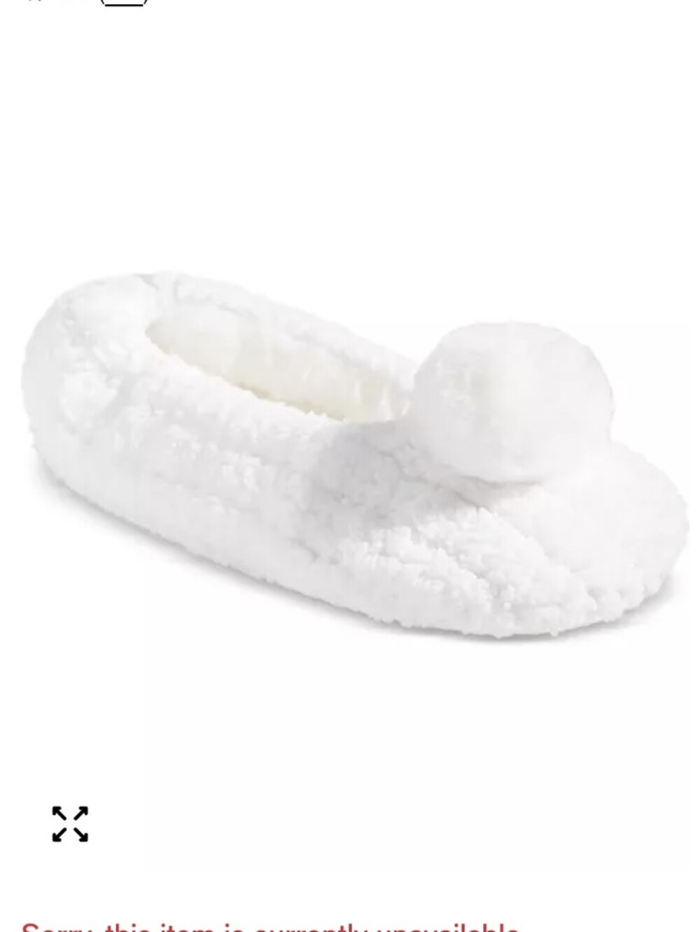 🩷 CHARTER CLUB White Slip-On Pom-Pom Slippers 🩷